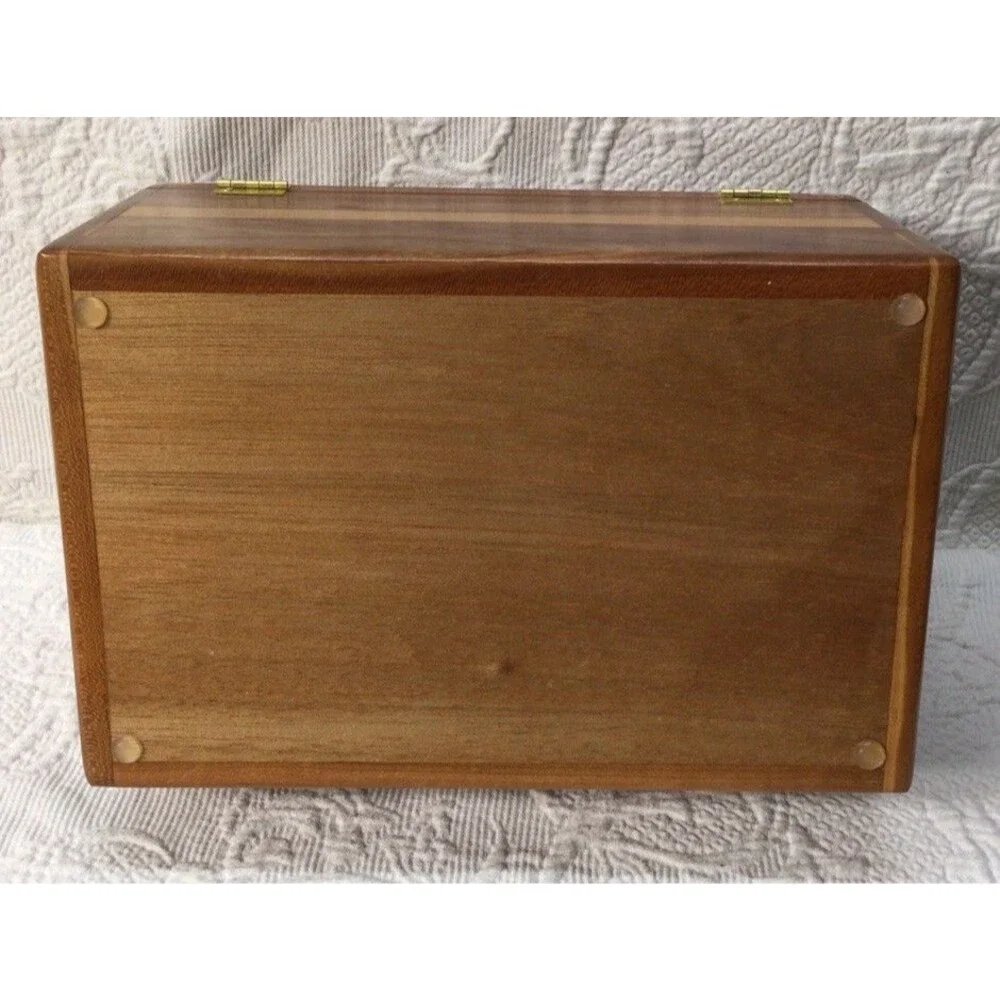 Handmade Wood Cremation Urn Study Made In USA Solid Wood Brass Hardware Adult